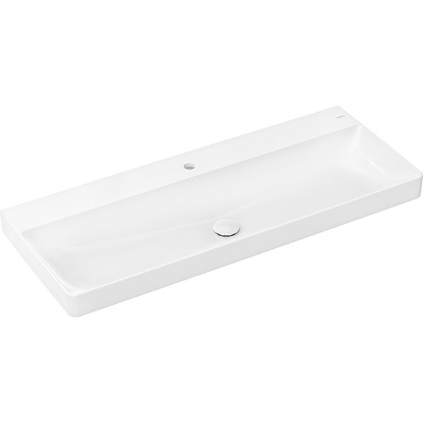 Hansgrohe Xelu Q Aufsatzwaschtisch geschliffen 1200/480 mit Hahnloch ohne Überlauf, SmartClean Weiß