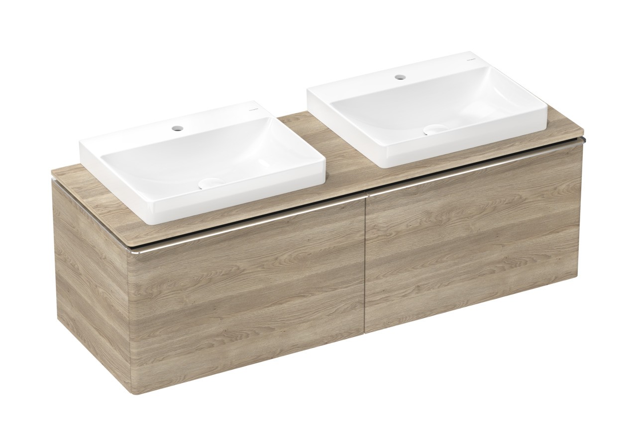 Hansgrohe Xelu Q Aufsatzwaschtisch geschliffen 600/480 mit Hahnloch ohne Überlauf, SmartClean Weiß