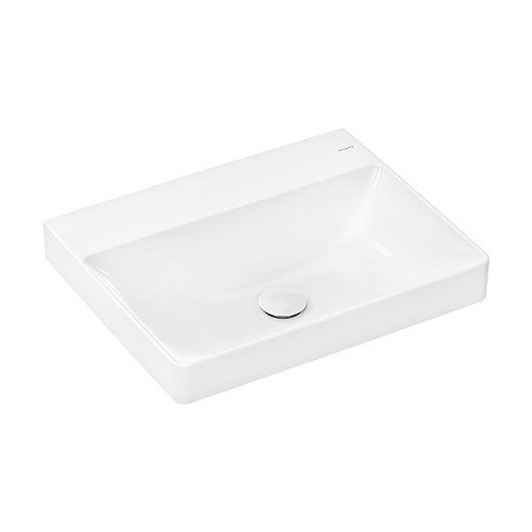 Hansgrohe Xelu Q Aufsatzwaschtisch geschliffen 600/480 ohne Hahnloch und Überlauf, SmartClean Weiß