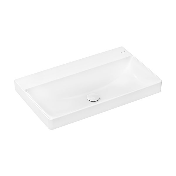Hansgrohe Xelu Q Aufsatzwaschtisch geschliffen 800/480 ohne Hahnloch und Überlauf, SmartClean Weiß