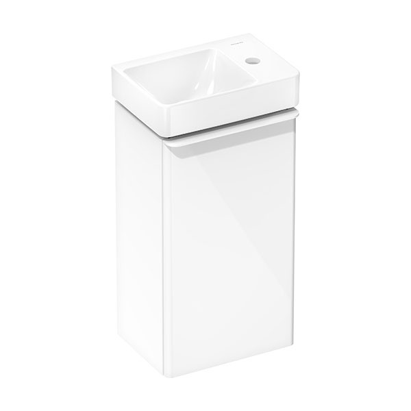Hansgrohe Xelu Q Handwaschbecken mit Ablage rechts 360/250 mit Hahnloch ohne Überlauf, SmartClean Weiß