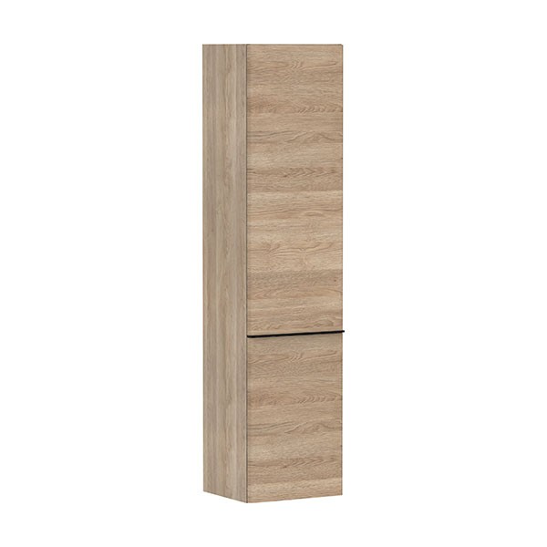 Hansgrohe Xelu Q Hochschrank Eiche Natur 400/350, Türanschlag links Mattschwarz