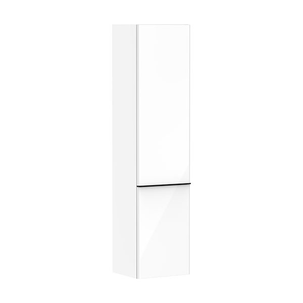 Hansgrohe Xelu Q Hochschrank Weiß Hochglanz 400/350, Türanschlag links Mattschwarz
