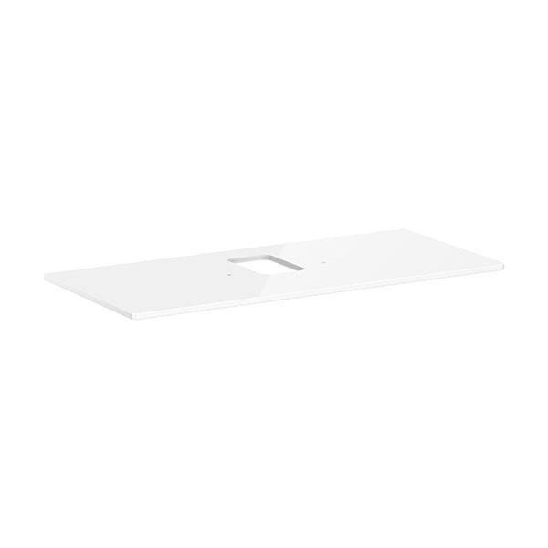 Hansgrohe Xelu Q Konsole 1180/550 mit Ausschnitt mittig für Aufsatzwaschtisch mit Hahnloch Weiß Hochglanz