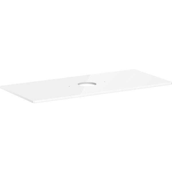 Hansgrohe Xelu Q Konsole 1180/550 mit Ausschnitt mittig für Aufsatzwaschtisch ohne Hahnloch Weiß Hochglanz