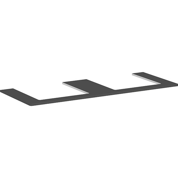 Hansgrohe Xelu Q Konsole 1360/550 mit 2 Ausschnitten für Aufsatzwaschtisch geschliffen 500/480 Diamantgrau Matt