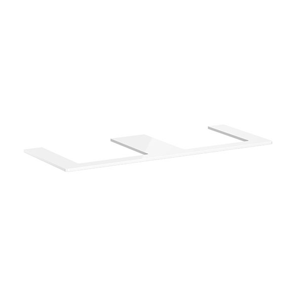 Hansgrohe Xelu Q Konsole 1360/550 mit 2 Ausschnitten für Aufsatzwaschtisch geschliffen 500/480 Weiß Hochglanz