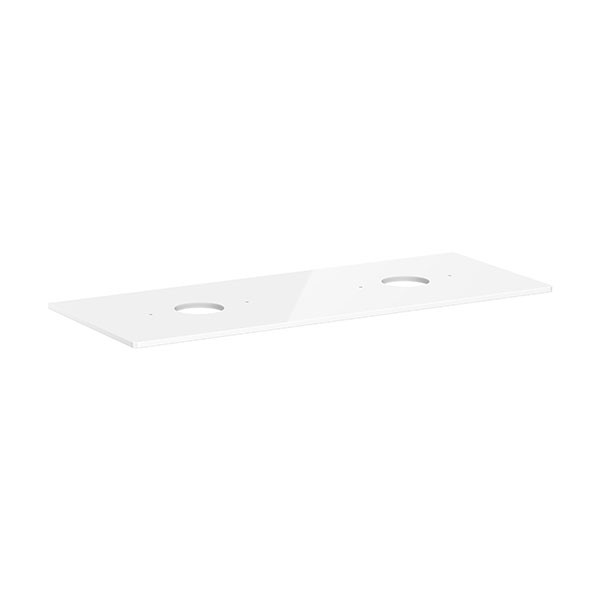 Hansgrohe Xelu Q Konsole 1360/550 mit 2 Ausschnitten für Aufsatzwaschtisch ohne Hahnloch Weiß Hochglanz