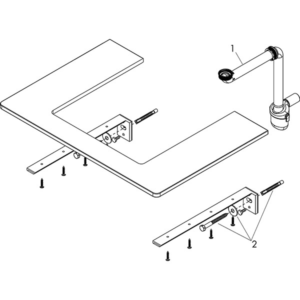 Hansgrohe Xelu Q Konsole 1360/550 mit Ausschnitt links für Aufsatzwaschtisch mit Hahnloch Diamantgrau Matt