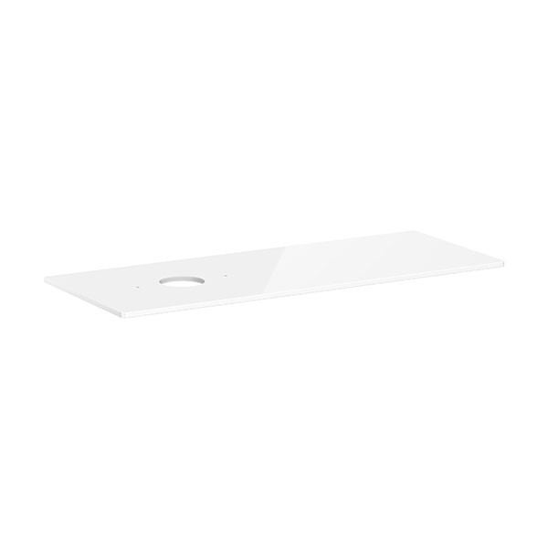Hansgrohe Xelu Q Konsole 1360/550 mit Ausschnitt links für Aufsatzwaschtisch ohne Hahnloch Weiß Hochglanz