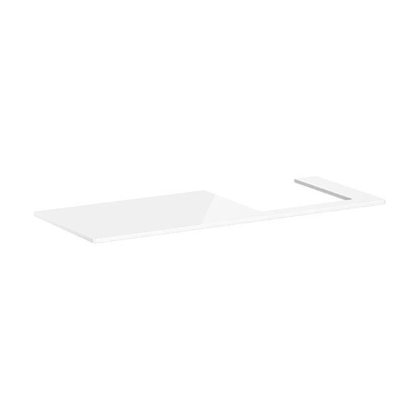 Hansgrohe Xelu Q Konsole 1360/550 mit Ausschnitt rechts für Aufsatzwaschtisch geschliffen 500/480 Weiß Hochglanz