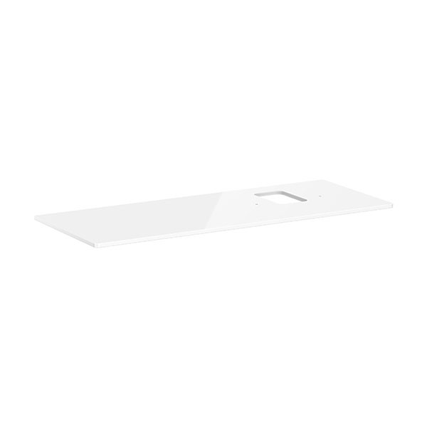 Hansgrohe Xelu Q Konsole 1360/550 mit Ausschnitt rechts für Aufsatzwaschtisch mit Hahnloch Weiß Hochglanz