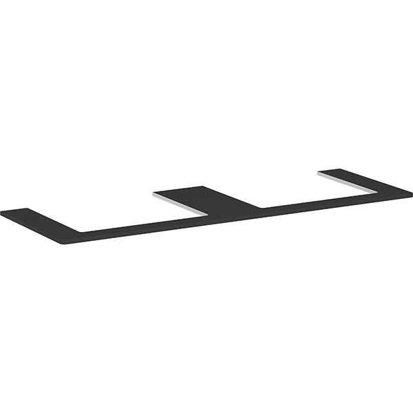 Hansgrohe Xelu Q Konsole 1560/550 mit 2 Ausschnitte für Aufsatzwaschtisch geschliffen 600/480 Diamantgrau Matt