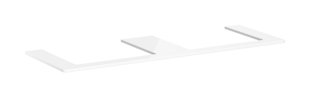 Hansgrohe Xelu Q Konsole 1560/550 mit 2 Ausschnitte für Aufsatzwaschtisch geschliffen 600/480 Weiß Hochglanz