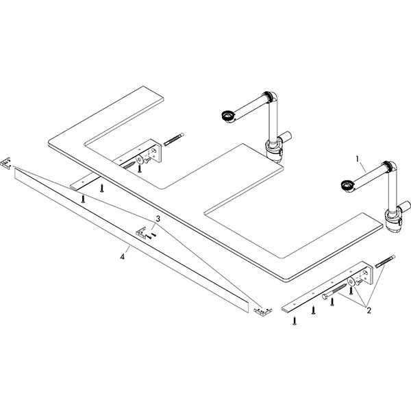 Hansgrohe Xelu Q Konsole 1560/550 mit 2 Ausschnitten für Aufsatzwaschtisch mit Hahnloch Diamantgrau Matt