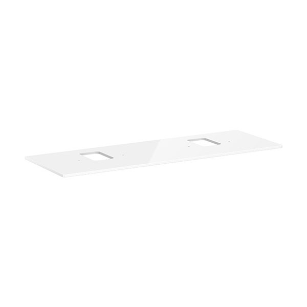 Hansgrohe Xelu Q Konsole 1560/550 mit 2 Ausschnitten für Aufsatzwaschtisch mit Hahnloch Weiß Hochglanz
