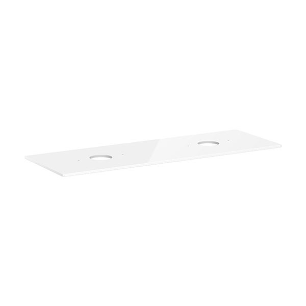 Hansgrohe Xelu Q Konsole 1560/550 mit 2 Ausschnitten für Aufsatzwaschtisch ohne Hahnloch Weiß Hochglanz
