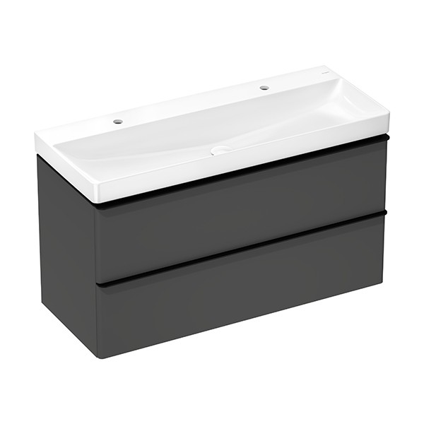 Hansgrohe Xelu Q Waschtisch 1200/480 mit 2 Hahnlöchern ohne Überlauf, SmartClean Weiß
