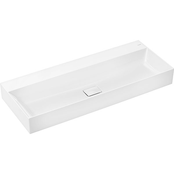 Hansgrohe Xevolos E Aufsatzwaschtisch geschliffen 1200/480 ohne Hahnloch und Überlauf, SmartClean Weiß