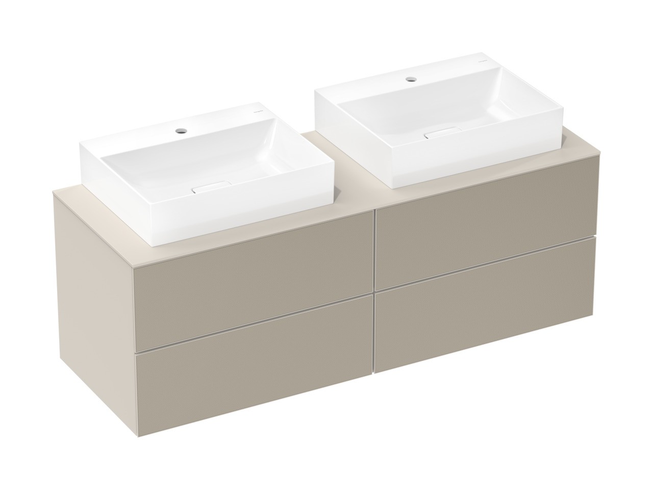 Hansgrohe Xevolos E Aufsatzwaschtisch geschliffen 600/480 mit Hahnloch ohne Überlauf, SmartClean Weiß