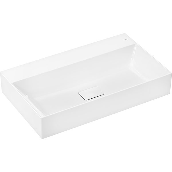 Hansgrohe Xevolos E Aufsatzwaschtisch geschliffen 800/480 ohne Hahnloch und Überlauf, SmartClean Weiß