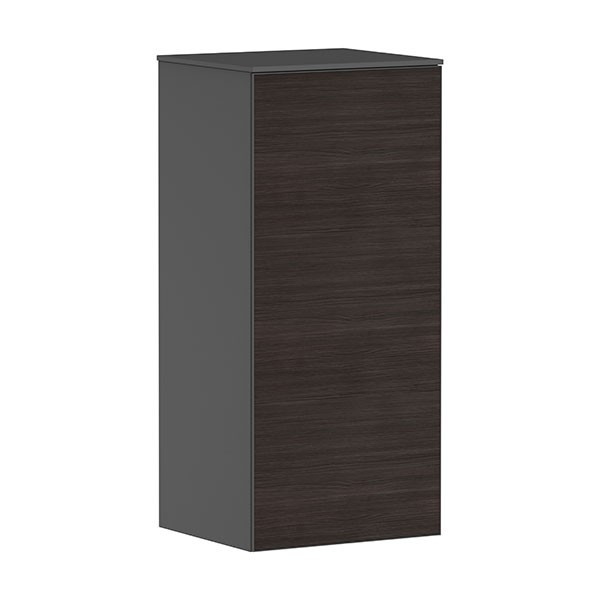 Hansgrohe Xevolos E Halbhochschrank Schiefergrau Matt 400/360, Türanschlag links Eiche Dunkel
