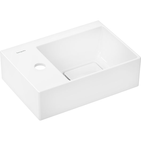 Hansgrohe Xevolos E Handwaschbecken 360/250 mit Hahnloch links ohne Überlauf, SmartClean Weiß