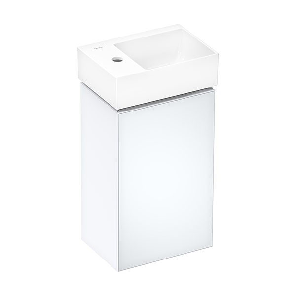 Hansgrohe Xevolos E Handwaschbecken 360/250 mit Hahnloch links ohne Überlauf, SmartClean Weiß