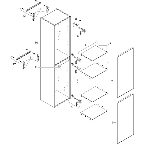 Hansgrohe Xevolos E Hochschrank Schiefergrau Matt 400/360, Türanschlag links Bronze Struktur