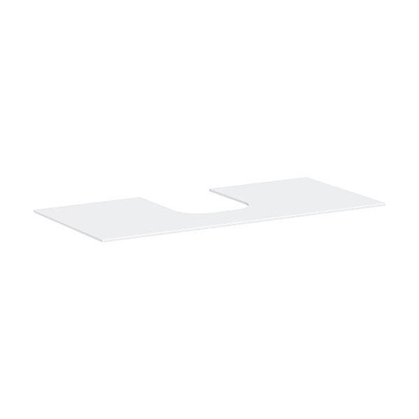 Hansgrohe Xevolos E Konsole 1180/550 mit Ausschnitt mittig für Aufsatzwaschtisch geschliffen 500/480 und 600/480 Mattweiß