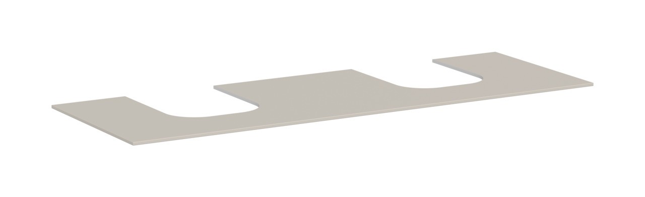 Hansgrohe Xevolos E Konsole 1570/550 mit 2 Ausschnitten für Aufsatzwaschtisch geschliffen 600/480 Sandbeige Matt