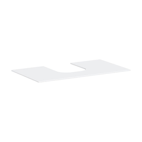 Hansgrohe Xevolos E Konsole 980/550 mit Ausschnitt mittig für Aufsatzwaschtisch geschliffen 500/480 und 600/480 Mattweiß
