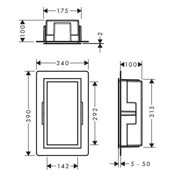HG XtraStoris Individual Wandnische mit Designrahmen 300x150x100mm MW/MW