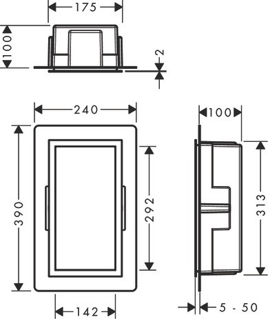 HG XtraStoris Individual Wandnische mit Designrahmen 300x150x100mm MW/BBC