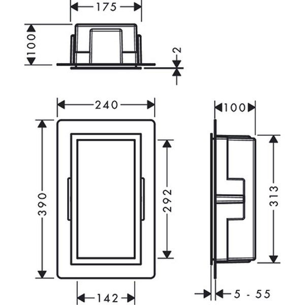 HG XtraStoris Individual Wandnische mit Designrahmen 300x150x100mm MSW/BBR