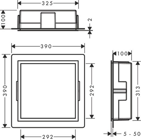 HG XtraStoris Individual Wandnische mit Designrahmen 300x300x100mm BST/BST