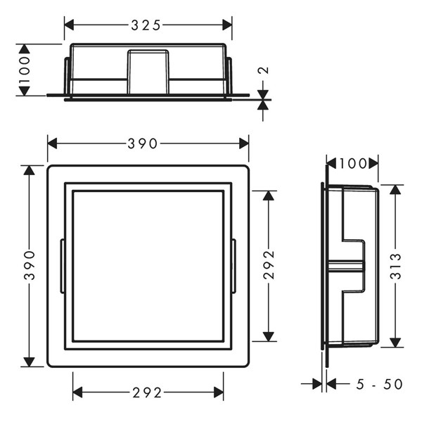HG XtraStoris Individual Wandnische mit Designrahmen 300x300x100mm MSW/MSW