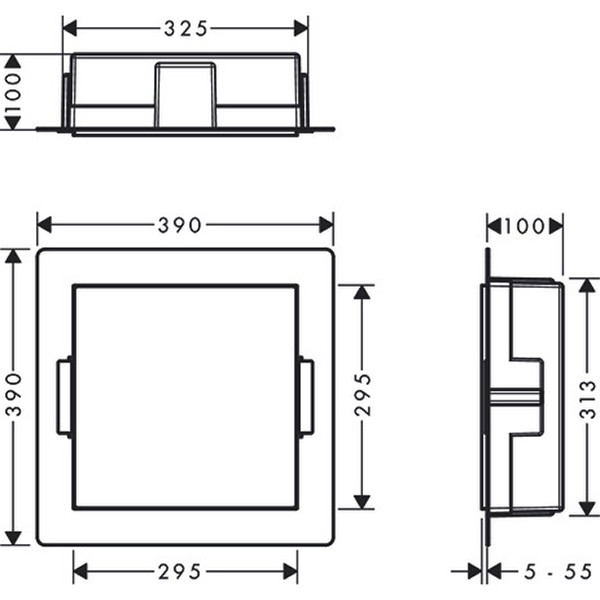 HG XtraStoris Minimalistic Wandnische mit offen.Rahmen 300 x 300 x 100 mm MW