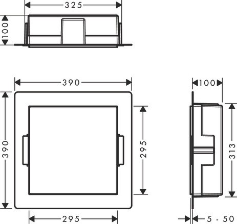 HG XtraStoris Minimalistic Wandnische mit offen.Rahmen 300 x 300 x 100 mm MW