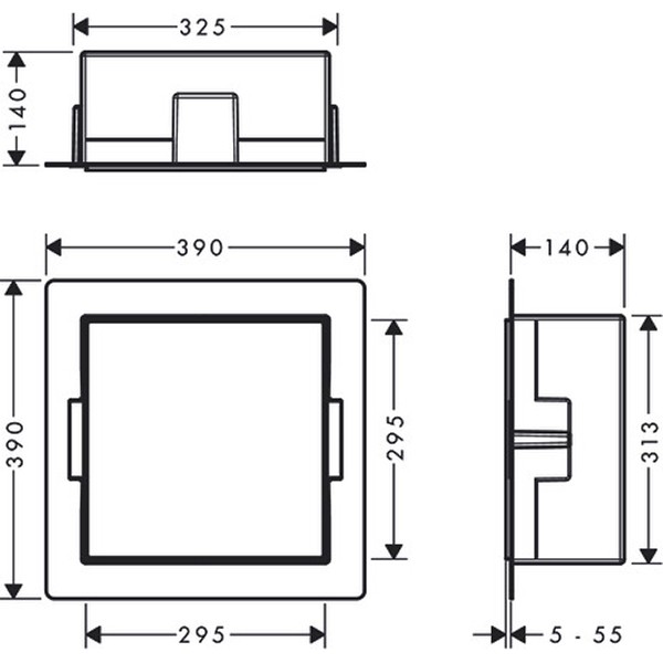 HG XtraStoris Minimalistic Wandnische mit offen.Rahmen 300 x 300 x 140 mm MW
