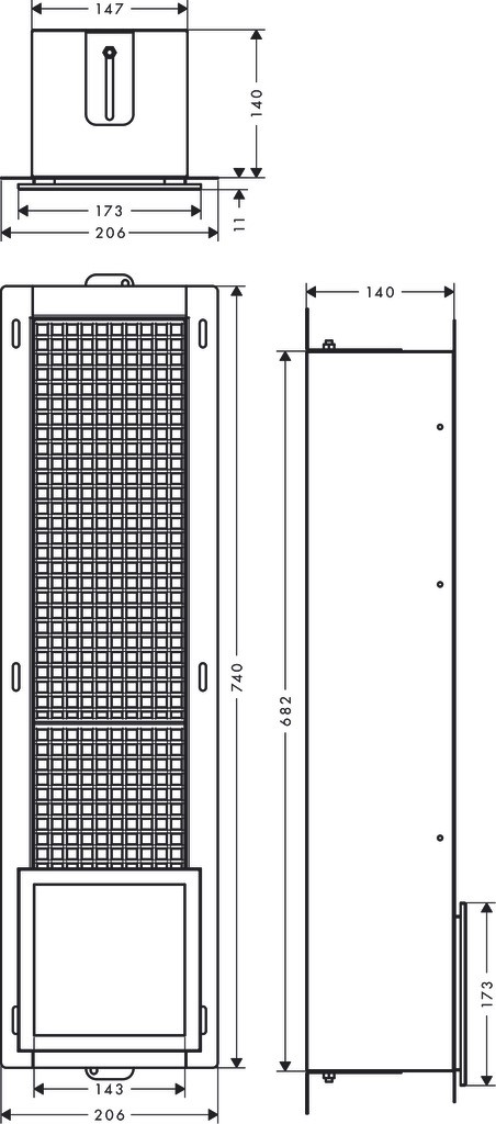 Hansgrohe XtraStoris Original Einbau Toilettenpapierhalter mit Vorratsbehälter für 6 Rollen Mattschwarz