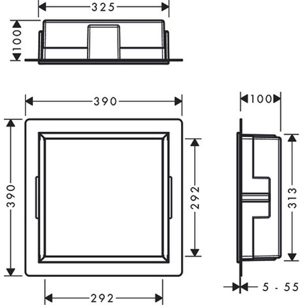 HG XtraStoris Original Wandnische mit integrier.Rah.300 x 300 x 100 mm MSW