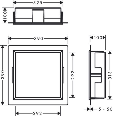 HG XtraStoris Original Wandnische mit integrier.Rah.300 x 300 x 100 mm MSW