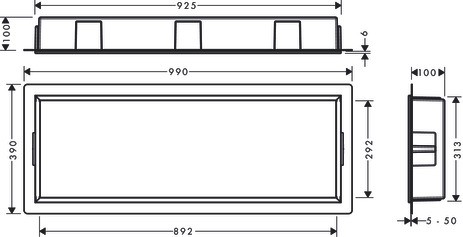 HG XtraStoris Original Wandnische mit integrier.Rah.300 x 900 x 100 mm MW