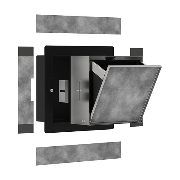 Hansgrohe XtraStoris Rock Einbau Abfalleimer mit befliesbarer Tür 300/300/140 Mattweiß