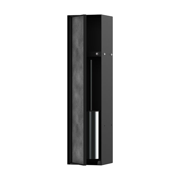 Hansgrohe XtraStoris Rock Einbau Toilettenbürstenhalter mit Ablage und befliesbarer Tür Mattschwarz