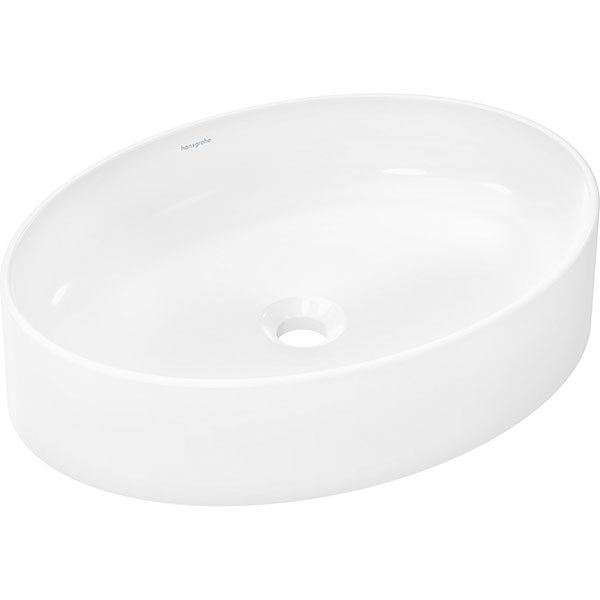 Hansgrohe Xuniva D Aufsatzwaschtisch 550/400 ohne Hahnloch und Überlauf, SmartClean Weiß