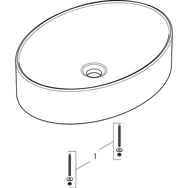 Hansgrohe Xuniva D Aufsatzwaschtisch 550/400 ohne Hahnloch und Überlauf, SmartClean Weiß