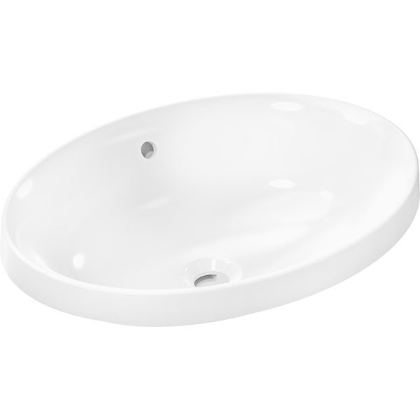 Hansgrohe Xuniva D Einbauwaschtisch 550/400 ohne Hahnloch mit Überlauf, SmartClean Weiß