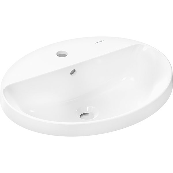 Hansgrohe Xuniva D Einbauwaschtisch 550/450 mit Hahnlohn und Überlauf Weiß